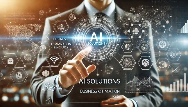 AI solutions interface showcasing business optimization features