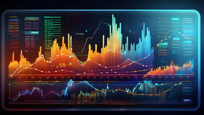 A futuristic financial dashboard displaying real-time CPI data alongside colorful graphs of bond price trends, highlighting the impact of inflation on bond yields and market performance.