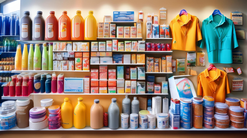 A colorful display of various product brands, illustrating the concept of multi-brand strategies in business.