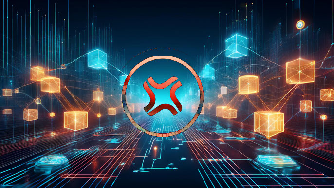 JTO Token symbol at the center of a dynamic blockchain network, showcasing validator nodes and interconnected pathways for optimized performance