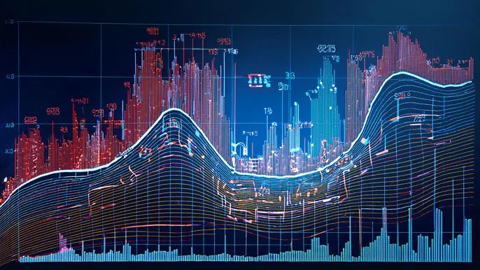 A data chart displaying typical patterns with highlighted anomalies, representing how autoencoders detect unusual data points for applications like fraud detection or cybersecurity.