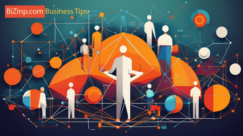 Abstract representation of remote work and hybrid models using interconnected figures and geometric shapes, symbolizing flexibility, collaboration, and global connectivity in modern business operations.