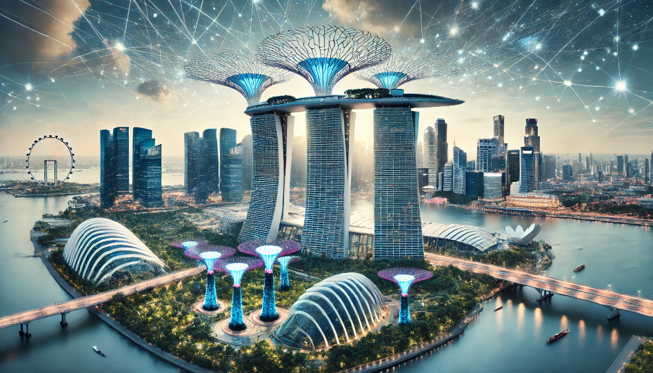 Modern skyline of Singapore featuring Marina Bay Sands and Supertree Grove, showcasing the city's dynamic business environment.