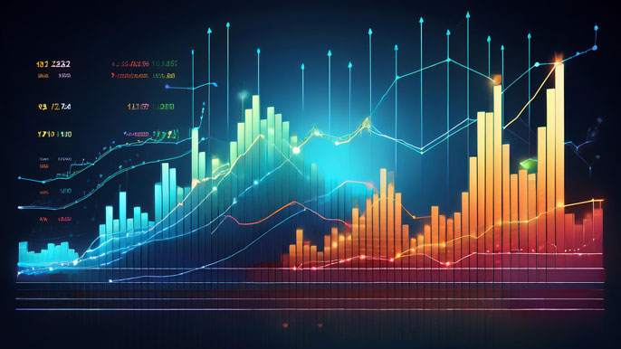 A comparison chart showing stock valuation using the Dividend Discount Model (DDM) alongside other financial metrics. The chart features colorful bar graphs and line charts representing dividend growth rates and stock price forecasts.