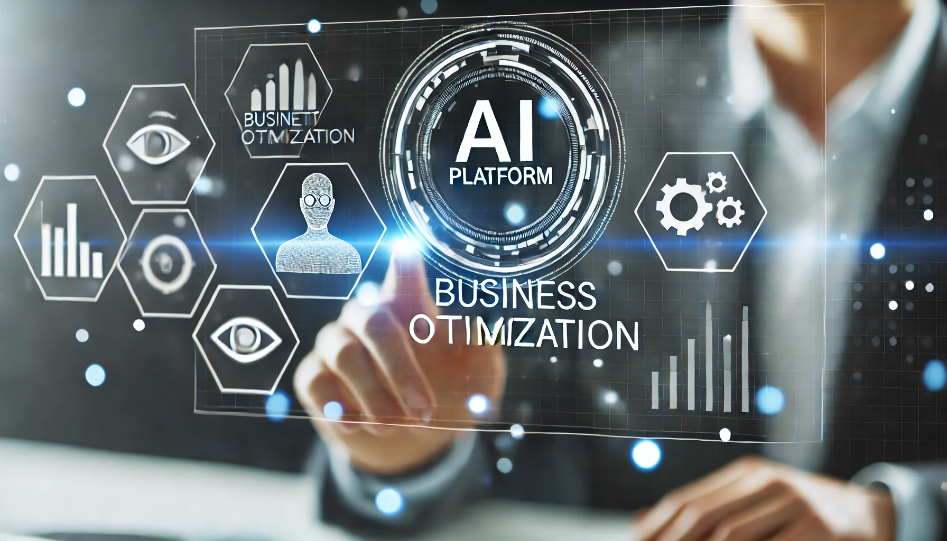 AI platform interface showcasing business optimization features.